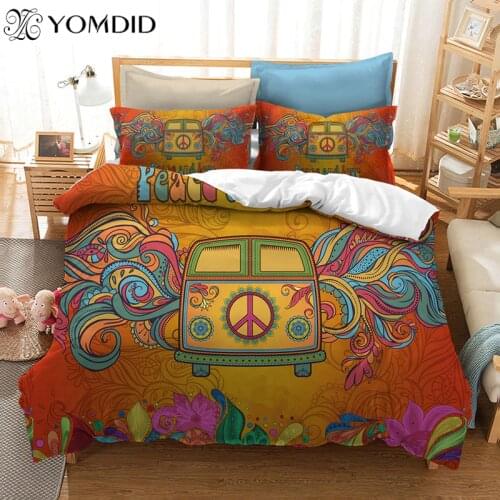 2Pcs/3pcs 3D Bedding Set Geometric Cartoon Car Duvet Cover Pillowcase Single/Double/Queen/King Duvet Cover Set for Children Room