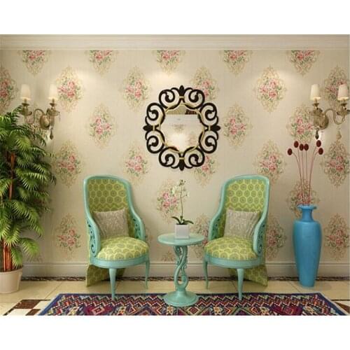 Beibehang papel de parede Beautiful wallpaper non-woven pastoral living room warm bedroom flowers sofa TV wall 3d wallpaper