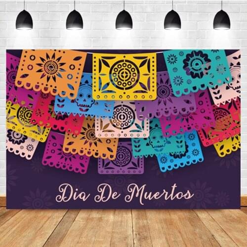 Laeacco Mexico Day Of The Dead Skeleton Banner Photo Photography Background Photographic Photography Backdrop For Photo Studio