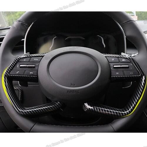 Lsrtw2017 Car Steering Wheel Button Frame Cover Trim for Hyundai Tucson 2021 2022 Nx4 Accessories Auto Styling Carbon Fiber