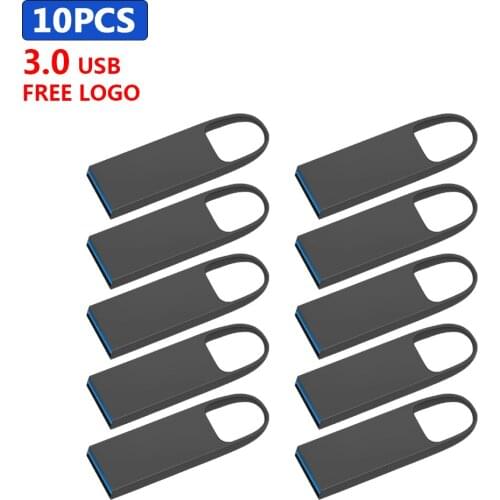 10pcs/lot free Custom logo metal usb flash drive 32GB pendrive 128GB 64GB waterproof pen drive 16GB 8GB flash usb 3.0 usb stick