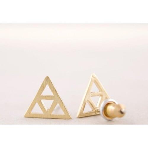 Fashion earring combination of two triangle Geometric ear studs wholesale women
