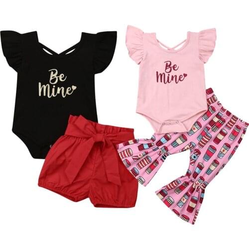 Girls boutique outfits Fashion Toddler Infant Baby Girls Letter Print Tops Backless Bodysuit Shorts/Pants 2pcs Sunsuit