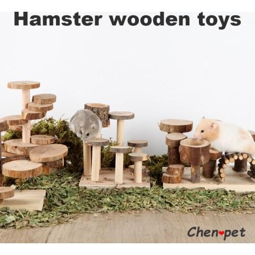Natural Apple Tree Wood Hamster Climbing Toy Small Pet Home Decor Chinchilla Ladder Guinea Pig Accessories Exercise Chewing Toy