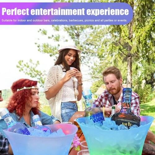 5L Beer Ice Bucket LED Color Changing Plastic KTV Bluetooth Speaker Wine Beer Ice Bucket Barware Pool Accessories