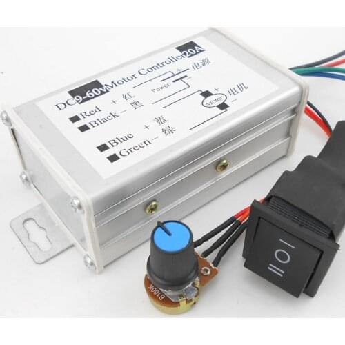 Positive &negative 12 v24v36v48v60v1200w high-power pulse width motor drive PWM DC speed governor control panel