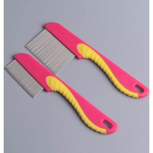 Pet Dogs Cats Anti Lice Comb Stainless Steel Long And Short Needle For Deworming Eggs Knot Grooming Grate Seahorse Flea Combs