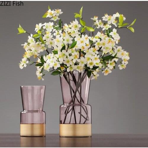 Modern Glass Vases Ornaments Living Room Flower Arrangement Transparent Glass Phnom Penh Home Hydroponics Flower Vase Home Decor