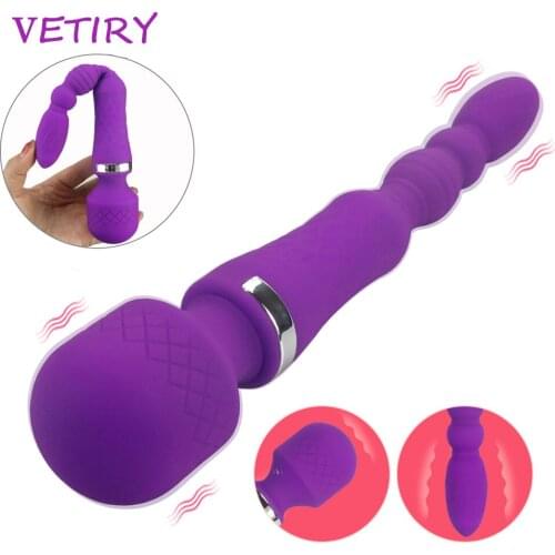 Clitoris Stimulator AV Stick G Spot Massager Anal Beads Butt Plug Stimulator Gay Prostate Massager 2 In 1 Sex Toys For Men Women