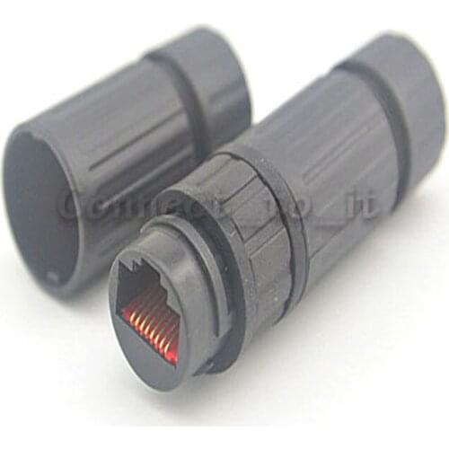 Butt Type Ethernet Network LAN Cable Connectors RJ45 Female Socket to Jack Led Strip IP68 Waterproof Connector Adapter