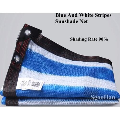 Blue-White Anti-UV HDPE Sunshade Net Garden Succulent Plant Shelter Shading Net Swimming Pool Sun Shade Cloth Sunblock Awning
