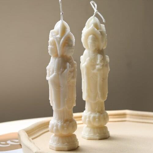 Three-faced Buddha Candle Mold Avalokitesvara Self-made Buddha Candle DIY Scented Candle Silicone Mold