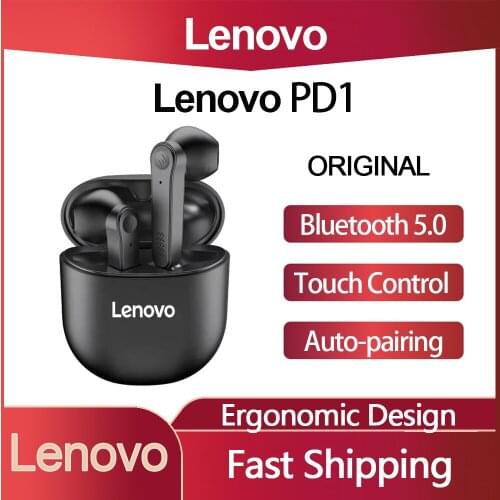 Original Lenovo PD1 TWS Earphone Bluetooth 5.0 True Wireless Earbuds Smart Touch Control Auto-pairing Siri Support Headset Mic