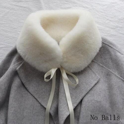 56CM*12CM Faux Fur Collar Solid Winter Scarf Female Handmade Rabbit Fur Scarf Women Winter Fur Wraps Ring Scarves 2021