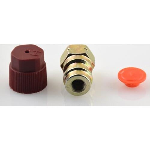 3/8 High A/C Service Charging Port Adapter Retrofits R12 to R134a with Valve and Cap High side retrofit/adapter/fitting