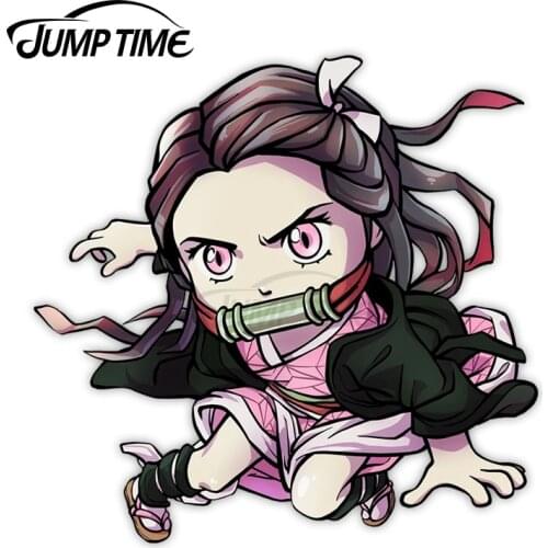 Jump Time 13 x 13cm Funny Car Decor CHIBI Anime Avatar Car Accessories Windows Camper Waterproof Vinyl Car Stickers