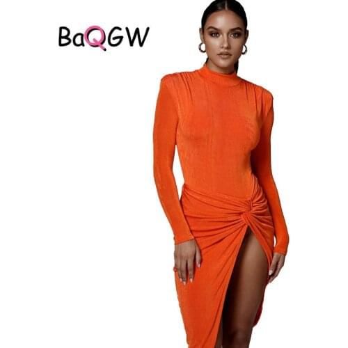 BaQGW Vintage Party Two Piece Dress Set Spring Autum Strweetwear Long Sleeve + Hip Split Pleated Skirts Sweatsuit Sexy Outfits
