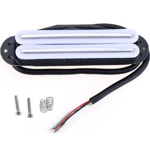Musiclily Hot Rail Blaster Single Coil Size Humbucker Pickups,White Body with Chrome Rails