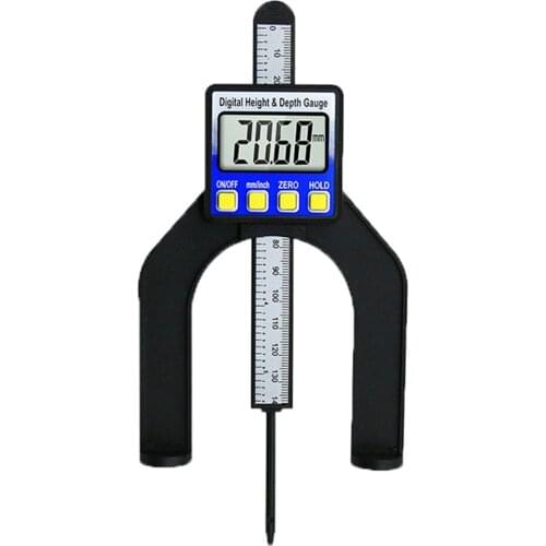 0-80MM LCD Digital Depth Gauge Calipers Woodworking Height Measuring Tools Magnetic Self Standing Aperture
