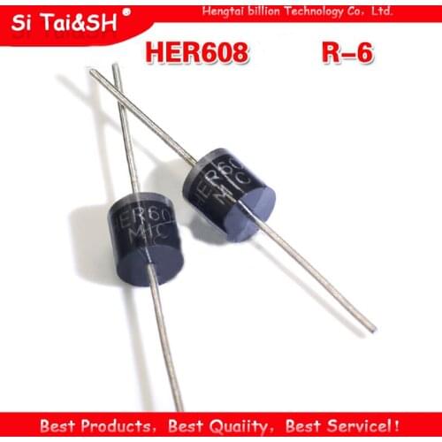 10pcs HER608 6A 1000V R-6
