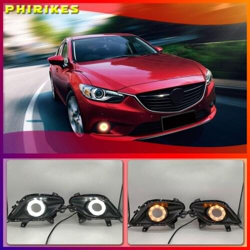 2Pcs For Mazda 6 Atenza 2014-2016 Waterproof ABS 12V DRL Fog Lamp Decoration Daytime Running Light Car Accessories