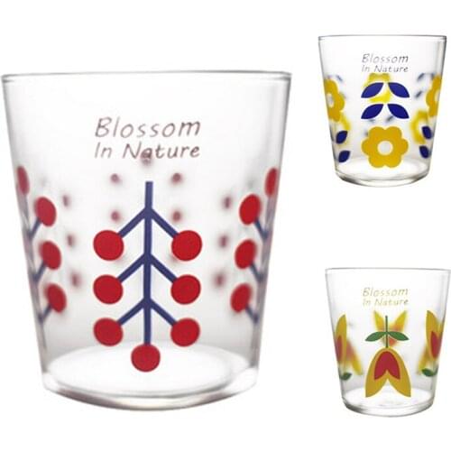 200ml ins Korea Style Tulip Flower Glass Cup Coffee Juice Milk Dessert Cup Heat-resistant Afternoon Tea Teacup Drinking Mug