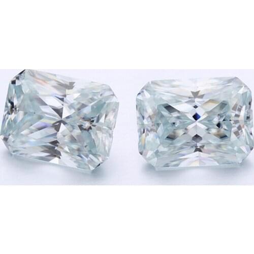Radiant shape jewelry decorations top clarity light blue moissanites beads