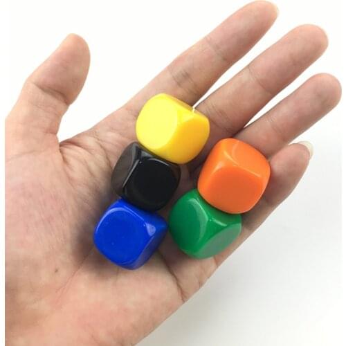 DIY 100Pcs/Lot 22mm Blank Dice Wholesale 9 Colour Dice Set Round Corner Acrylic Hexahedron Blank Dice Can Write Color Game