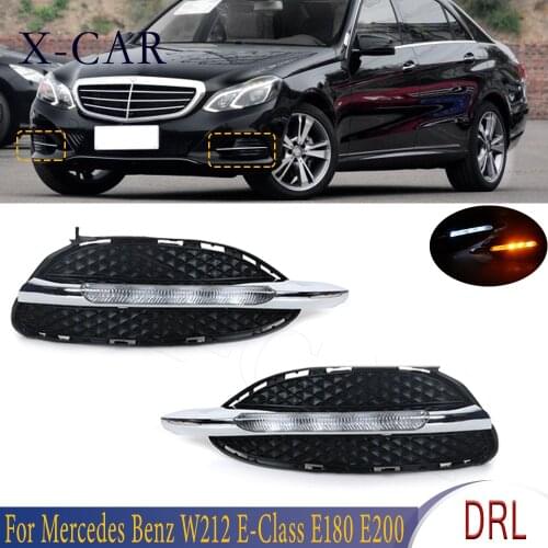 X-CAR Left Right DRL Daytime Running Lights Lamp Fog Light For Mercedes Benz W212 E Class E180 E200 E260 E320 E400 2014 2015