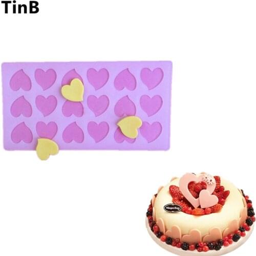 Cake Tool Cute Heart Shape Baking Mold Chocolate Silicone Embossing Die Sugar Arts Cake Decorating Tools Chocolate Mould Stencil