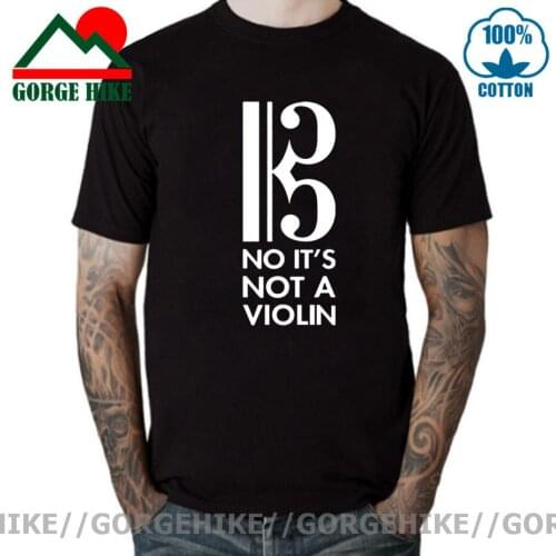 GorgeHike Black White Cotton Music T Shirt Short Sleeve 2021 Summer Crew Neck Mens Viola Alto Clef No Its Not A Violin Tee Shirt