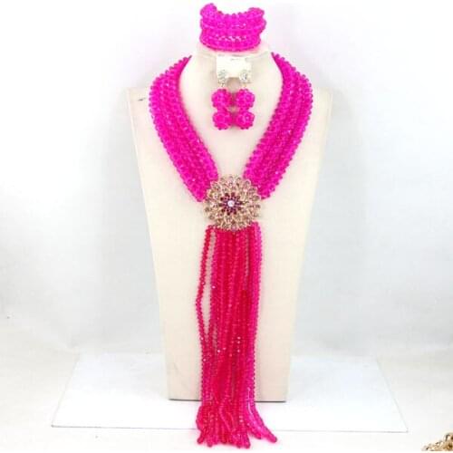 Hot sale !!! Royal Blue African Long Crystal Beads Necklace Jewelry for women Wedding Bridal Necklace pARTY Free Shipping