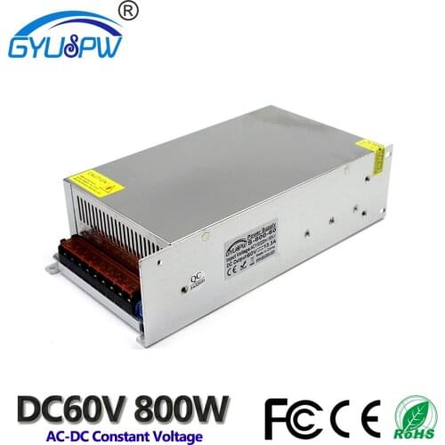 Switching Switch Power Supply DC 60V 13.3A 800W Driver Transformer 220V 110V AC DC60V SMPS For LED Strip Light CNC Router Motor