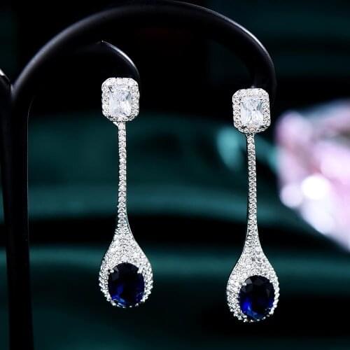 Missvikki Trendy Sweet Waterdrop Pendant Earrings for Women Bridal Wedding Party Jewelry Bohemia Style Top Quality Accessories