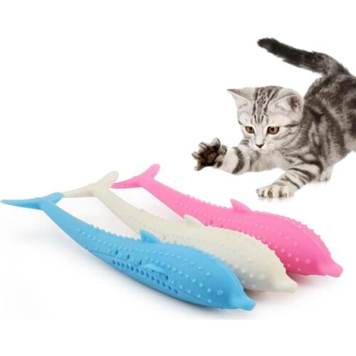Soft Silicone Fish Cat Toy Catnip Pet Toy Clean Teeth Toothbrush Chew Cats Toys Cat Chewing Toy