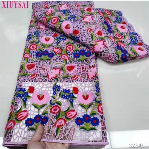 New Water Soluble African Cord Lace Fabric 2021 High Quality Embroidery For Dubai Bride Dress Swiss Voile Lace Nigerian Material