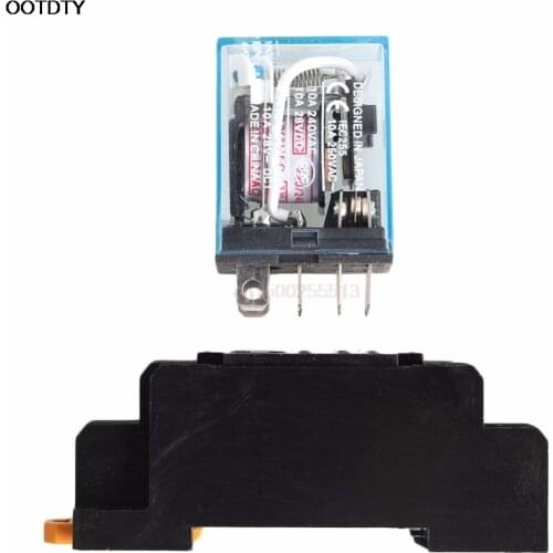 AC 220V Relais de puissance bobine 10A DPDT LY2NJ HH62P HHC68A-2Z base douille