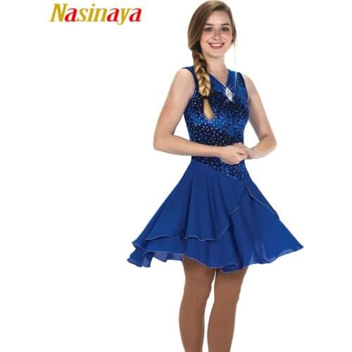 Nasinaya Figure Skating Dress Customized Competition Ice Skating Skirt for Girl Women Kids Patinaje Gymnastics Performance 297