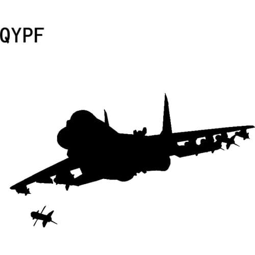 QYPF 17.1cm*9.4cm A Plane Fighter That Is Launching Missile Vinyl Car Sticker Decoration Decal Tidal C18-0651