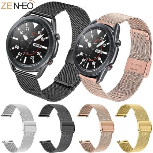 Milanese strap For Samsung Galaxy watch 3 45mm 41mm/Active 2 46mm/42mm Gear S3 Frontier 20mm 22mm strap for Huawei GT/2/2e band