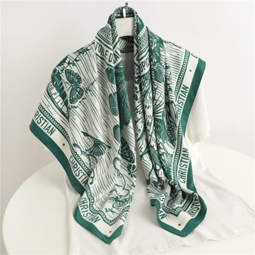 Twill Square Scarf For Women 2021 New Design Headband Neckerchief Female Hair Wrap Headscarf Print Shawl Foulard Hijab Bandana