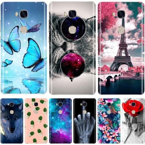 Silicone Phone Case For Huawei Honor 5X Cover Cute Painting Soft TPU Case For Huawei Honor 5X 5 X Silicone Bumper Coque Etui