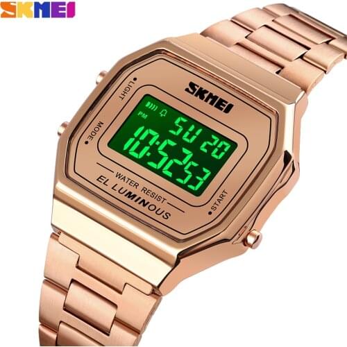 SKMEI Sports Digital Men Watch Luxury Chrono Electronic LED light Male Clock Waterproof Stainless Steel Wristwatch Relogio Reloj