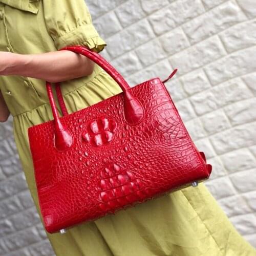 Ouruili new fashion style crocodile leather large skull leather female bag solid color shell bag crocodile skin women handbag