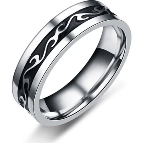 Top Quality Vintage Stainless Steel Rings Men Anillos Mujer Width 6mm Unisex Boho Statement Rings Indian Jewelry