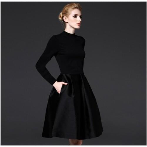 2021 Lady Spring Summer And Autumn Black Color Dress Womens Fashion Skirts Classic Dresses Female Clothing Ladies Midi Skirt