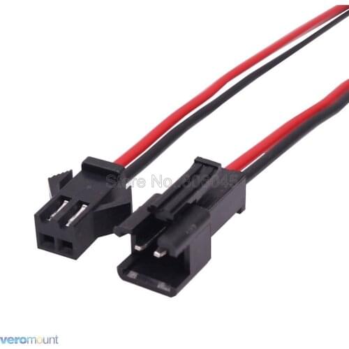 10-100 Pairs 2-Pins JST SM Connector Cable Adapter 2Pin Plug Male & Female 15cm Wire for 3528 5050 Single Color LED Light Strip