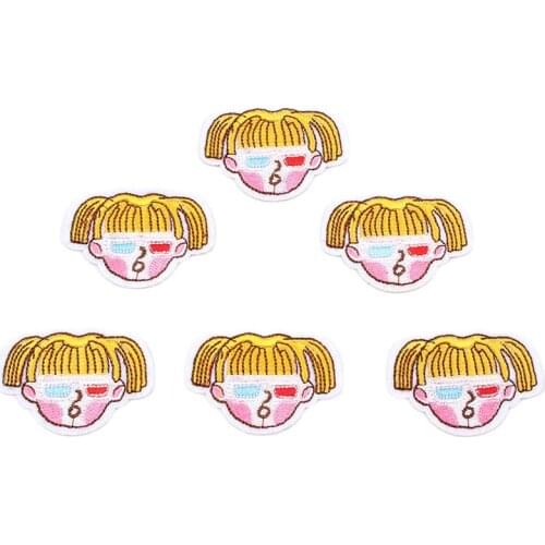 10pcs Cartoon Girl Patches Iron On Embroidery Funny Stickers DIY Jeans Backpack Stickers Handmade Patch Craft Clothing Sew Badge