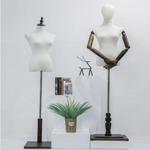 3style Wood Hand Color Female Full Head Mannequin Body Stand Wedding Dress Sewing Base Flexible Women,Adjustable Rack 1PC D398