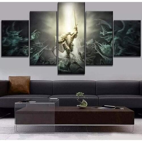 5 Piece Wall Art Canvas Anime Manga Posters Figure Paladin Pictures And Prints Living Room & Bedroom Decoration Paintings